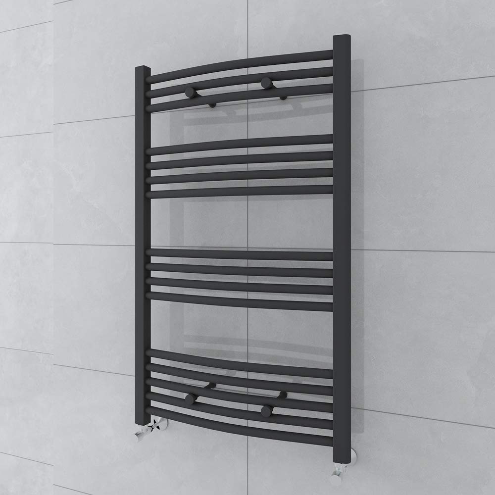 Warmehaus Towel Radiator 1000x600mm Grey Contemporary Bathroom Towel Rail - Curved