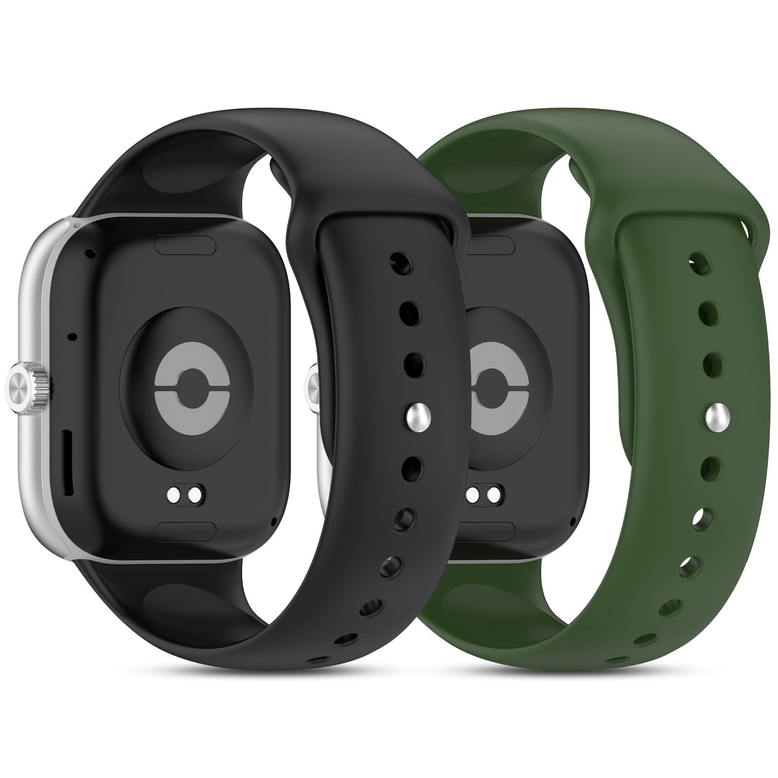 2 Piezas Correas Deportivas de Silicona Compatible con Xiaomi Redmi Watch 6/5/4, Pulseras de Repuesto Transpirable Ligera Impermeable para Xiaomi Mi Band 9 Pro/8 Pro para Hombres Mujeres
