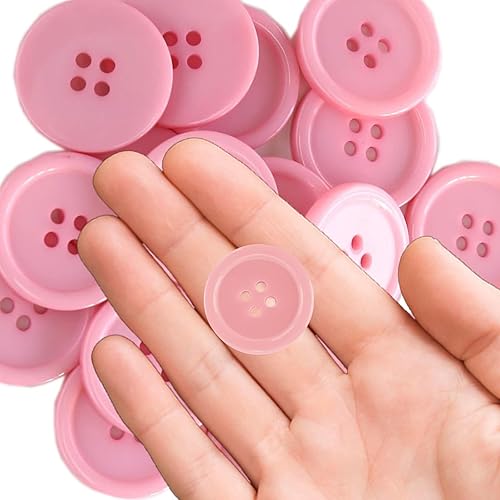 Miniatura 2 de Botones de resina de colores, botones de proceso de 4 agujeros, 0.89 pulgadas, con una caja de 80 piezas, (rosa) utilizados para coser álbumes de