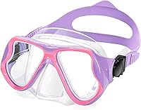 Vista 1 de Freela Paquete de 2 gafas de natación para niños y niñas de 3 a 14 años, lente de vidrio templado de 180° HD con cubierta de nariz para piscina