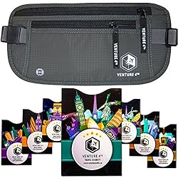 VENTURE 4TH Slim Minimalist Design RFID Money Belt with RFID