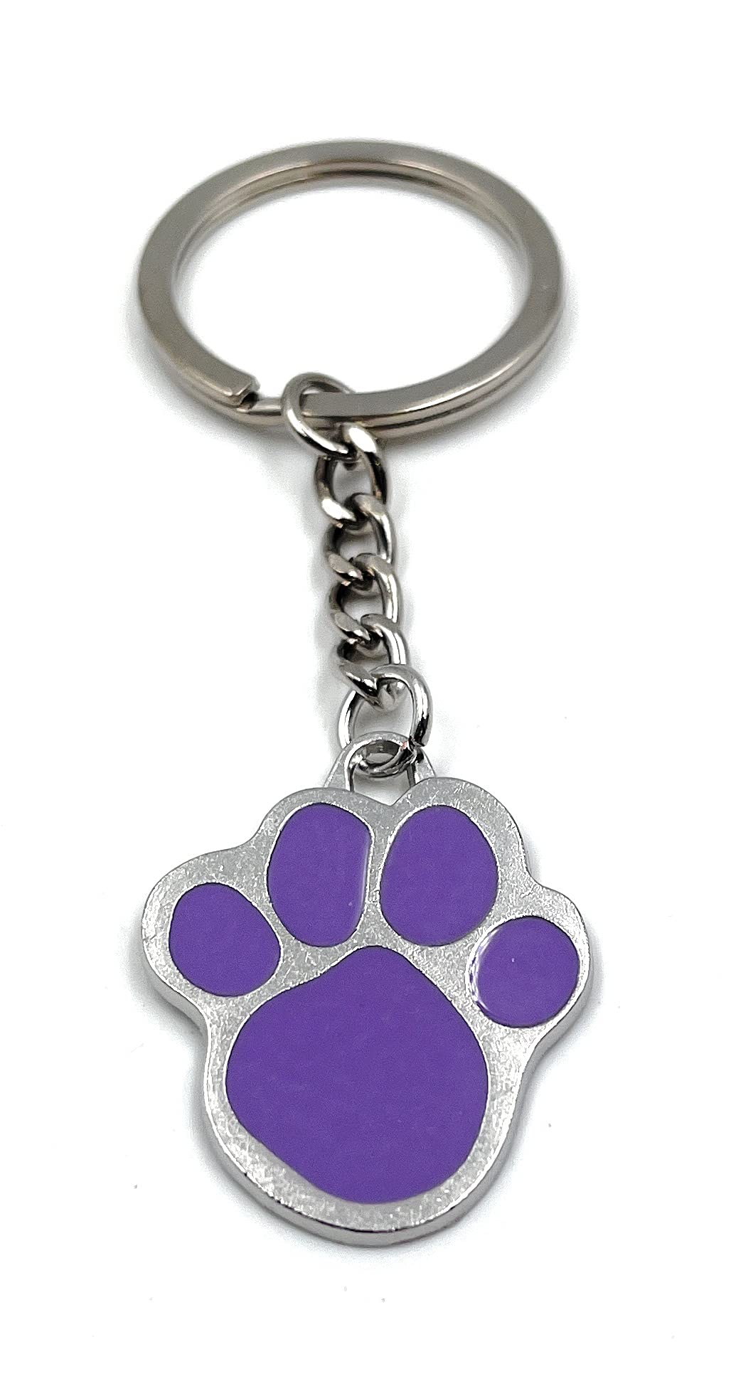 H-Customs Men's Purple Dog Paw Print Keychain Pendant