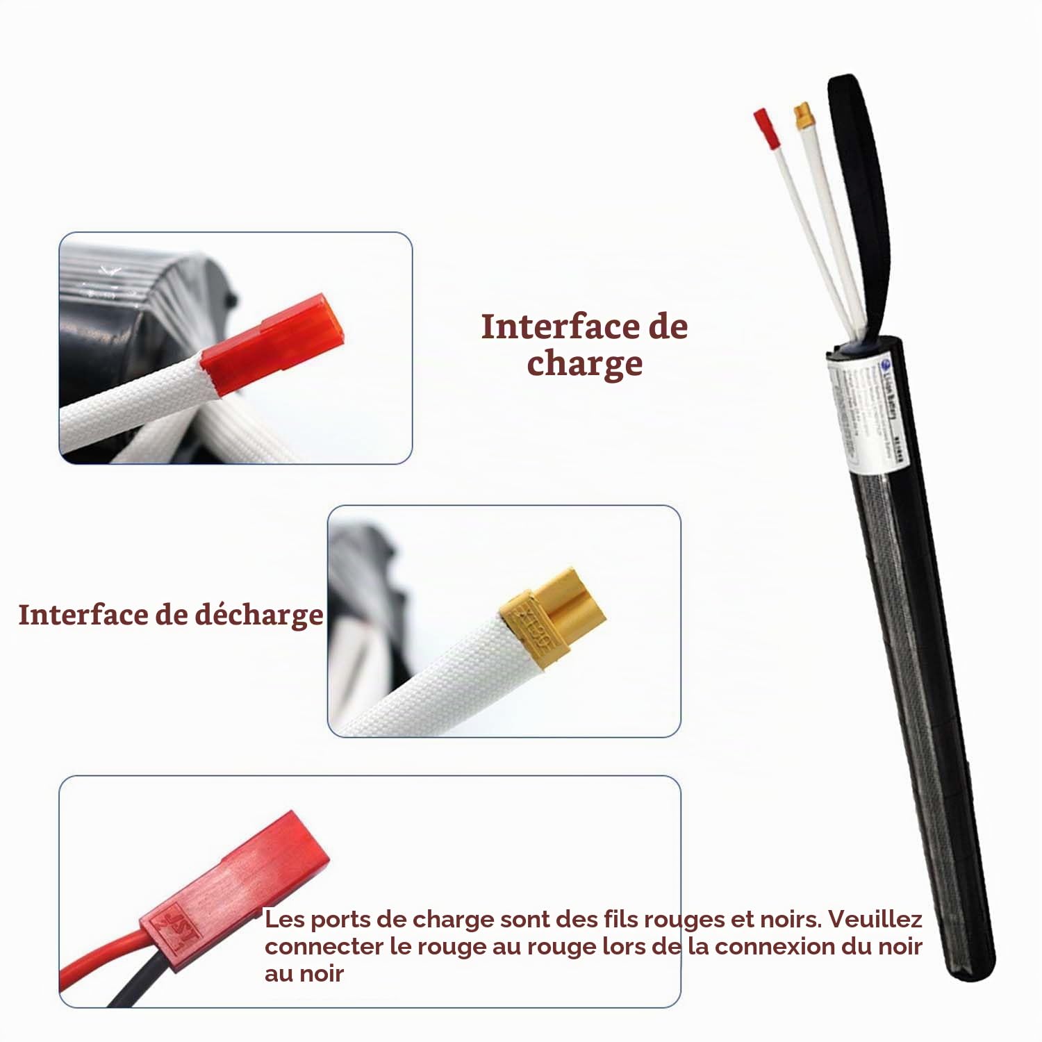 Batterie de Trottinette électrique 24V 36V pour Trottinette électrique | 6,6 Ah/7,8 Ah/9,6 Ah/12,8 Ah, pièces détachées, batterie de rechange pour trottinette
