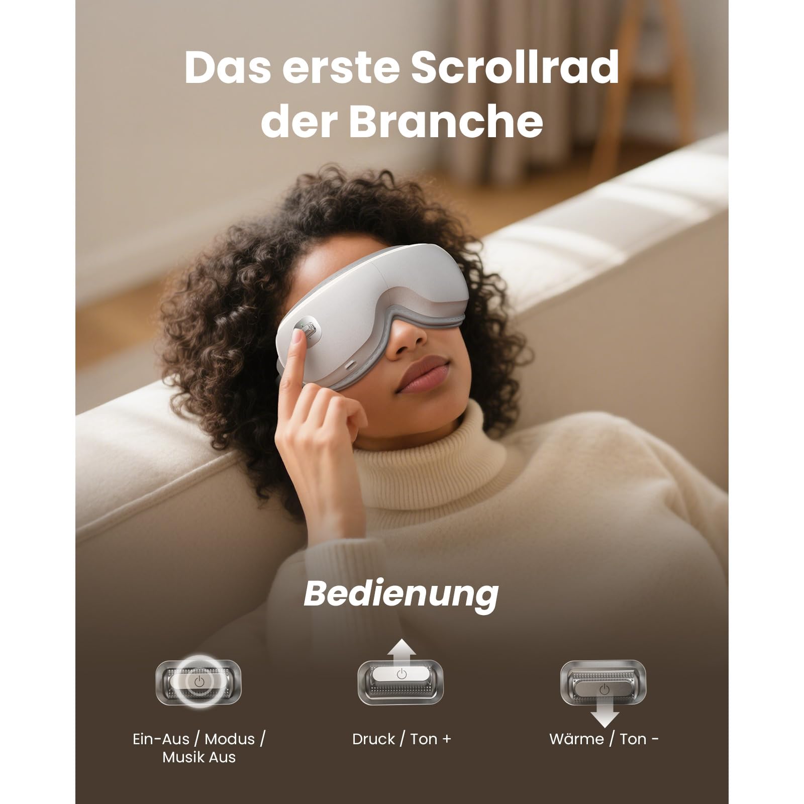 Bob and Brad Leichtes, Geräuscharm Augenmassagegerät mit Wärme für Schlaf | Zero Pro Augen massagegerät gegen Migräne und Kopfdruck, entspannende Geburtstagsgeschenke für Frauen & Männer