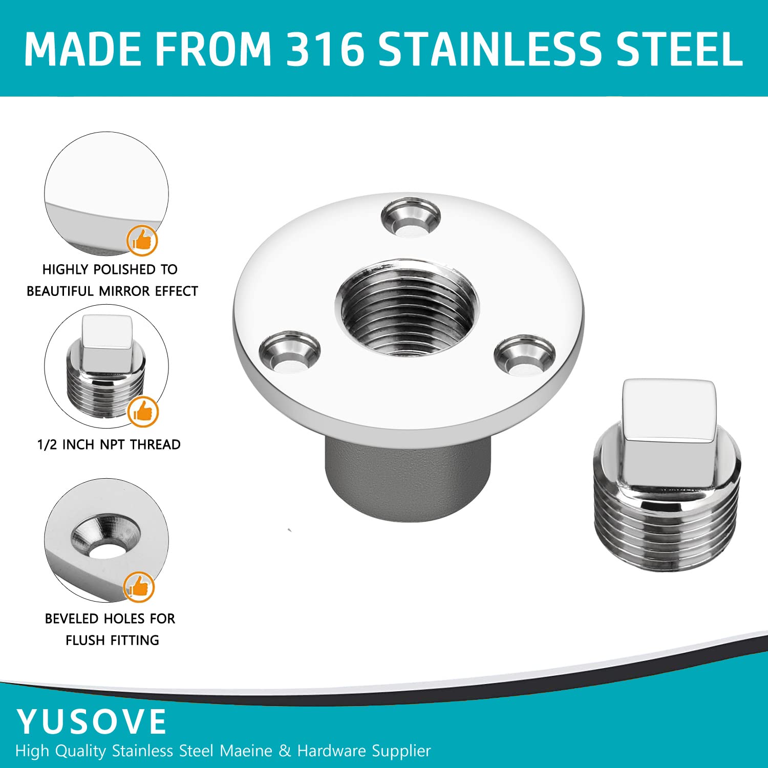 Bouchons De Vidange De Navire, Bouchon De Vidange Garboard En Acier Inoxydable 316 25 Mm D'étanchéité Sécurisée Pour La Vidange