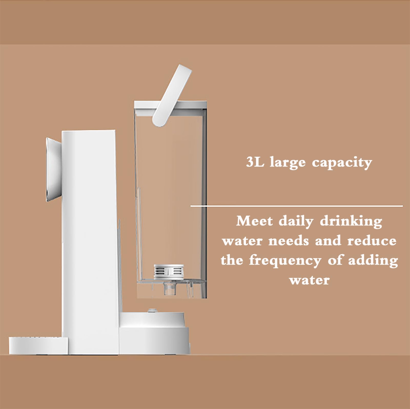 Dispensador instantáneo de agua caliente, tanque de 3 litros, pantalla dual inteligente, 3 opciones de entrega, control de temperatura de 5 velocidades para un acceso rápido al agua caliente