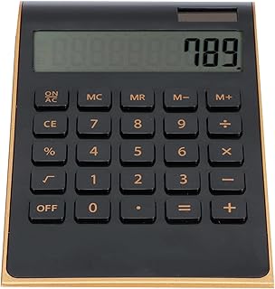 WPKD BLUEIY Calculadora portátil de 10 dígitos, calculadora de energía solar ultrafina para oficina en casa, pantalla LCD, color negro, ideal para negocios y uso financiero