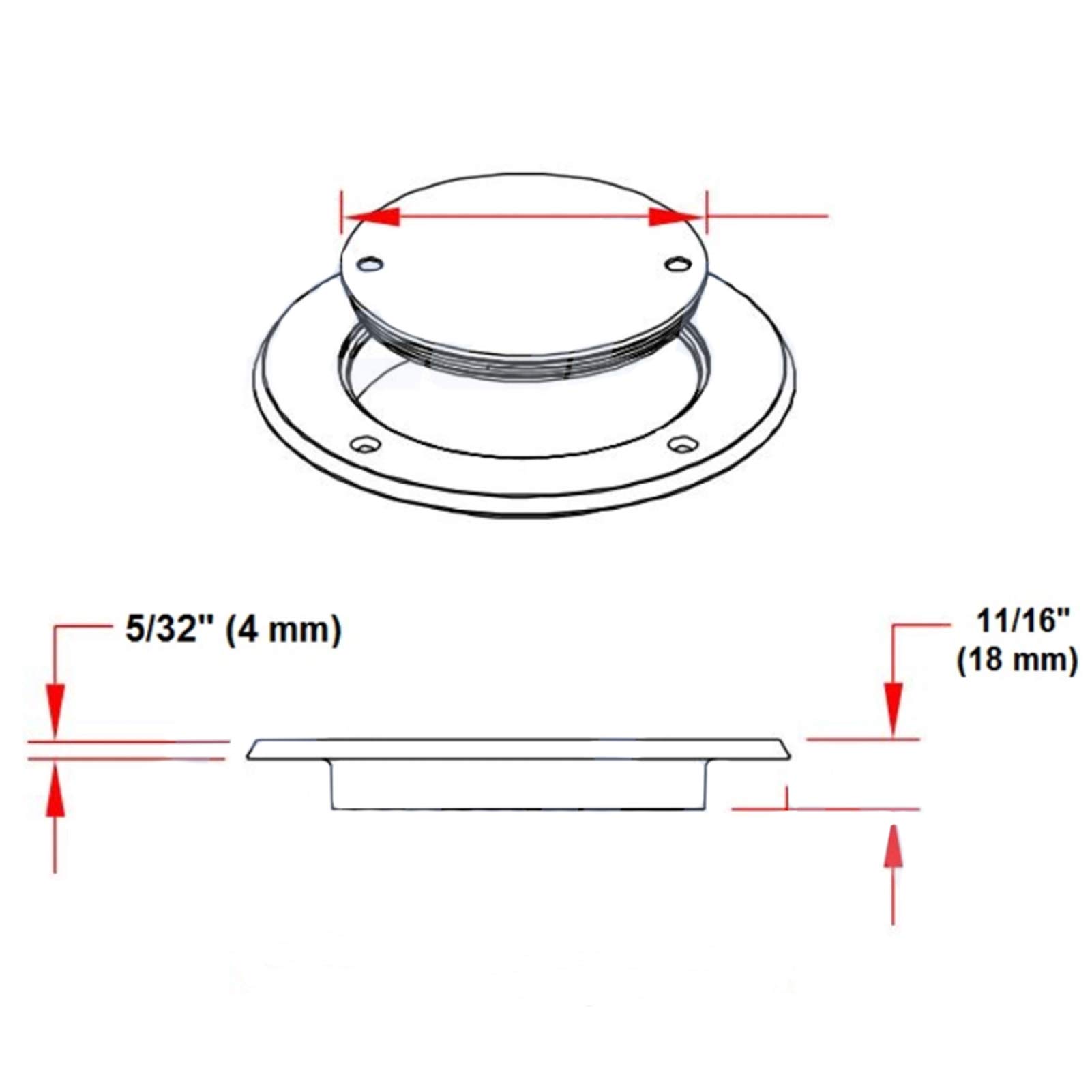 Piastra di Coperta KIMISS, Copertura per Boccaporto in Acciaio Inossidabile 4 Pollici Portello di Ispezione in Acciaio Inossidabile con Chiave per Accessorio Hardware per Yacht
