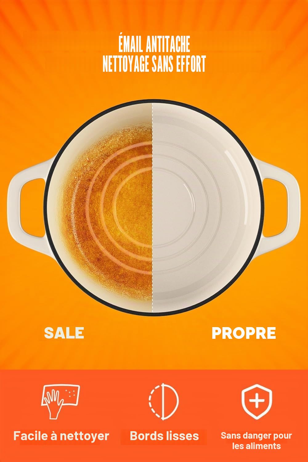 GFTIME Casserole en fonte avec couvercle, 5 quart Dutch Oven, moules à pain avec panier de fermentation, trancheuse, mélangeur à pâte, casserole en fonte pour cuisine, pâtisserie