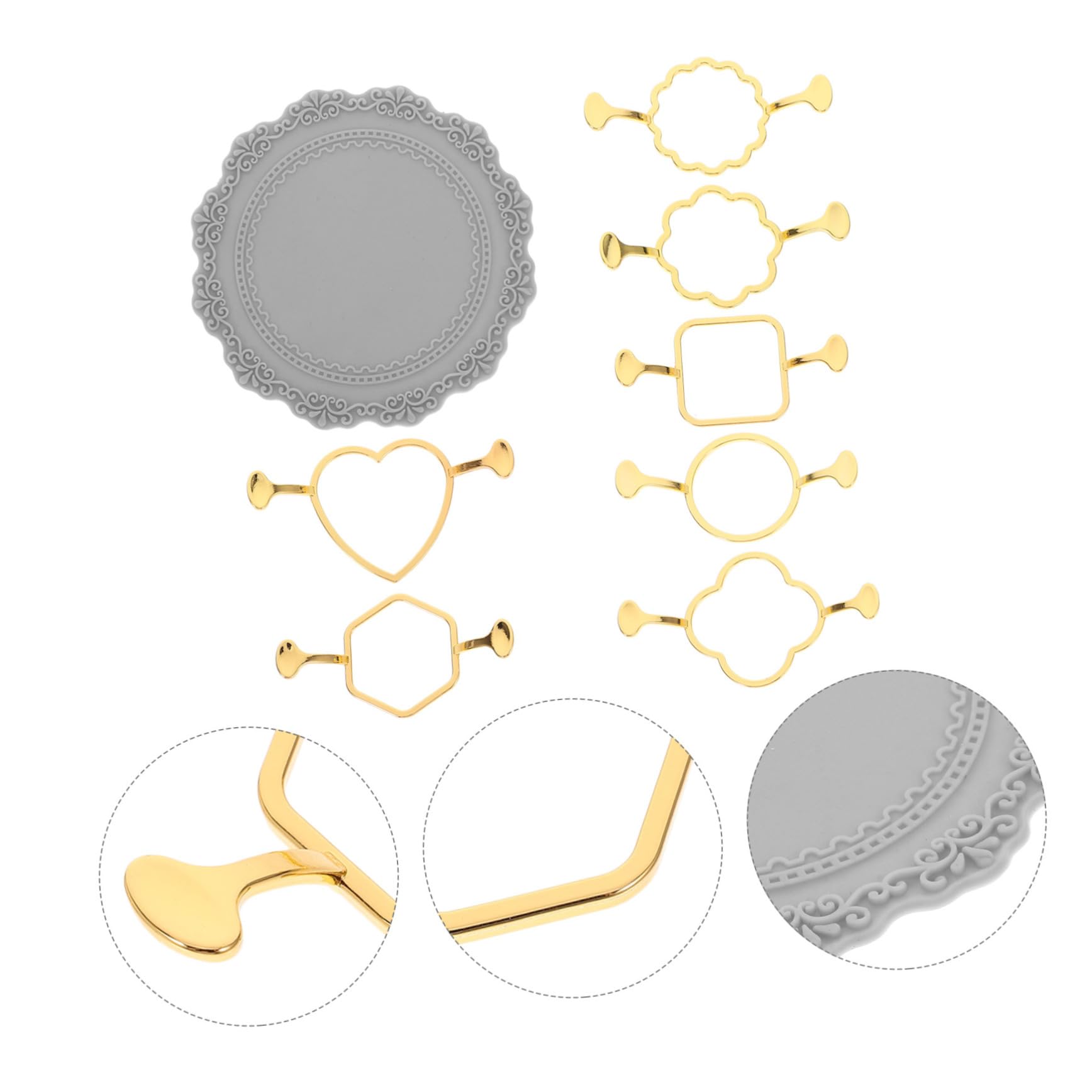 NAMOARLY 7 Piece Zinc Alloy Wax Seal Molds Silicone Pad Kit for Invitations Envelopes Present Wrapping