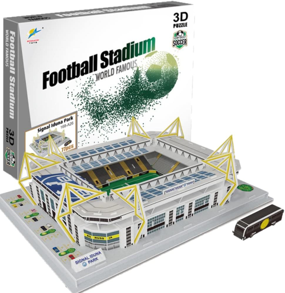 3D Football Stadium Puzzle Toy Model Small Building Kits 77 Pieces