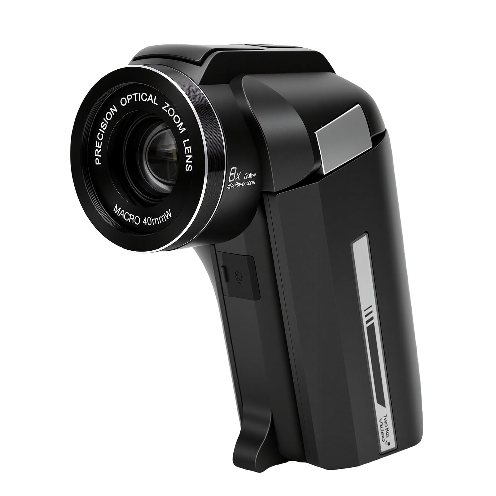 Tosuny Videocamera 8K, Videocamera per WiFi da 75 MP con Doppio Obiettivo e Schermo Rotante, Portatile con Zoom 40X e Telecomando