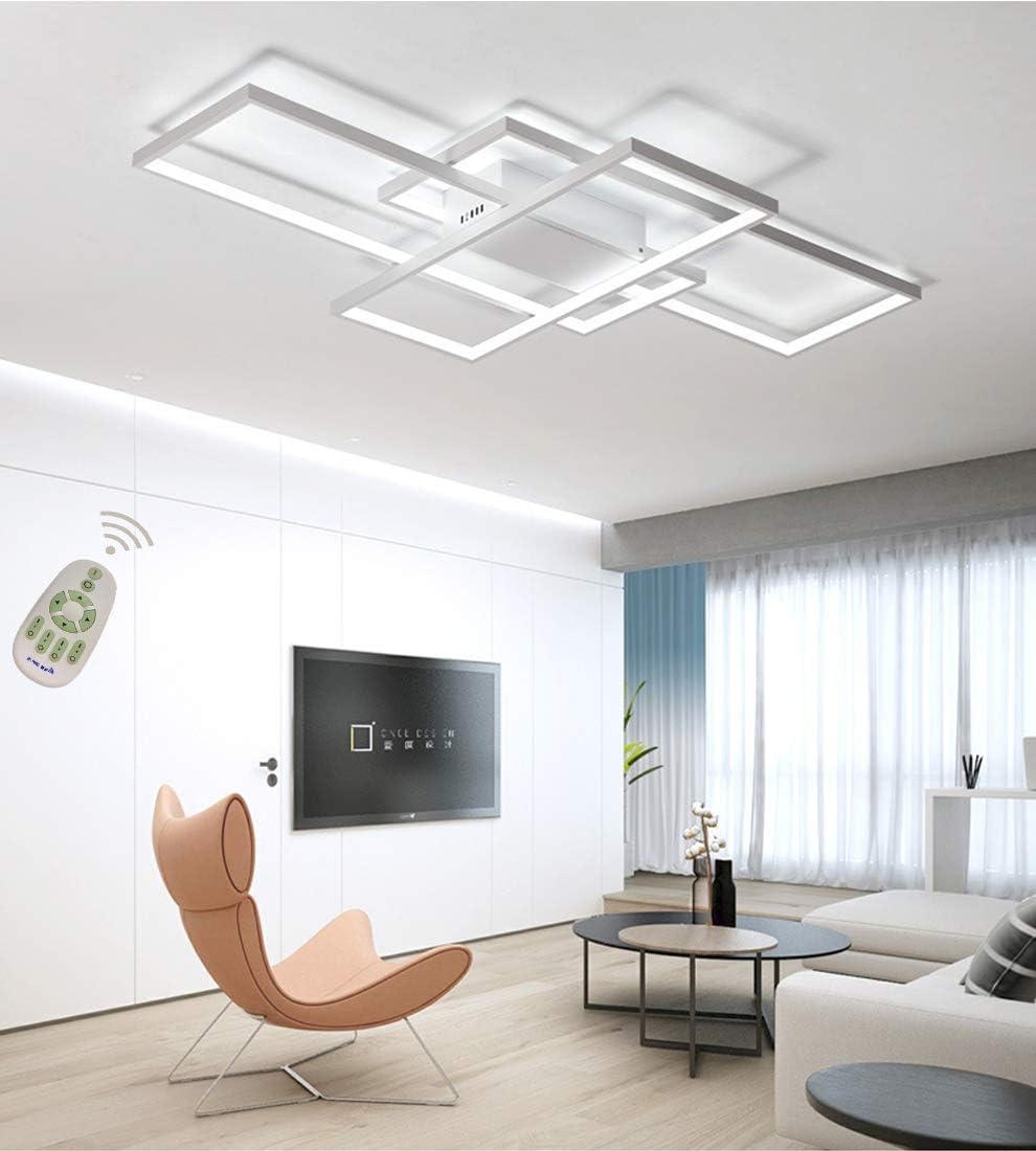 Lfoute Plafoniera LED Moderna Dimmerabile 80cm – Anello Nero Con Telecomando - 6