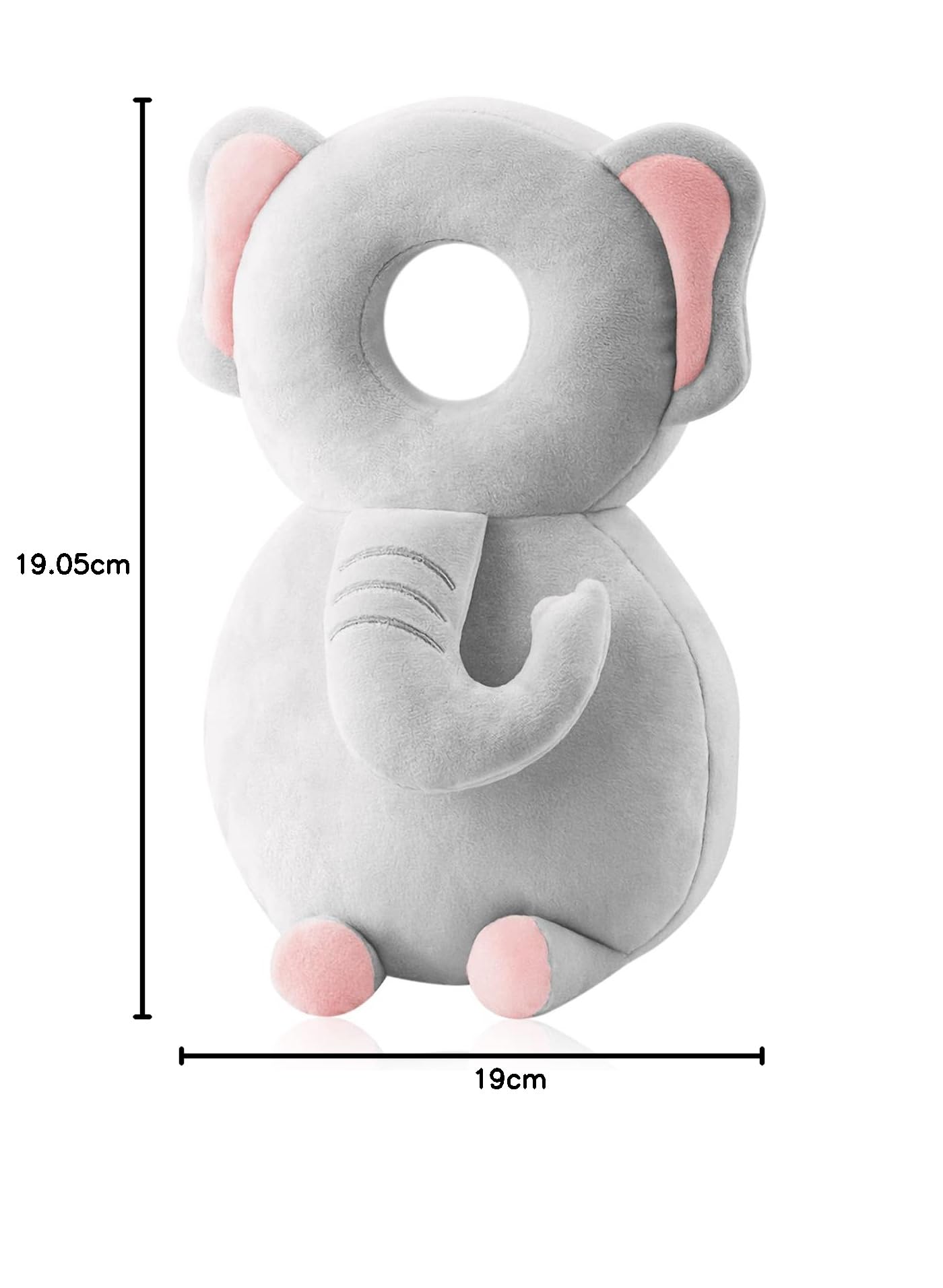 Coussinets de Protection de la Tête pour Bébé, Doux Respirant Réglable Protection de Tête de Bébé, Protection de La Tête Oreiller de Ssoutien, pour Les Enfants de 4 à 24 Mois, Éléphant