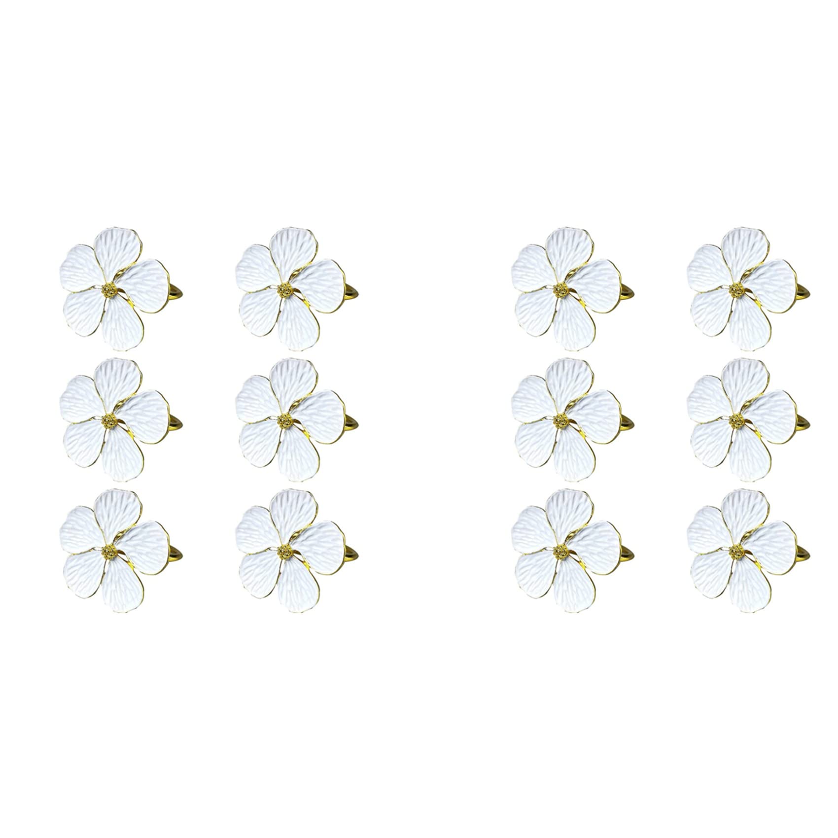 Hndhbfgrt 12Pcs Flower Napkin Ring,Floral Buckles Napkin Holder Dining Tables Setting Decor