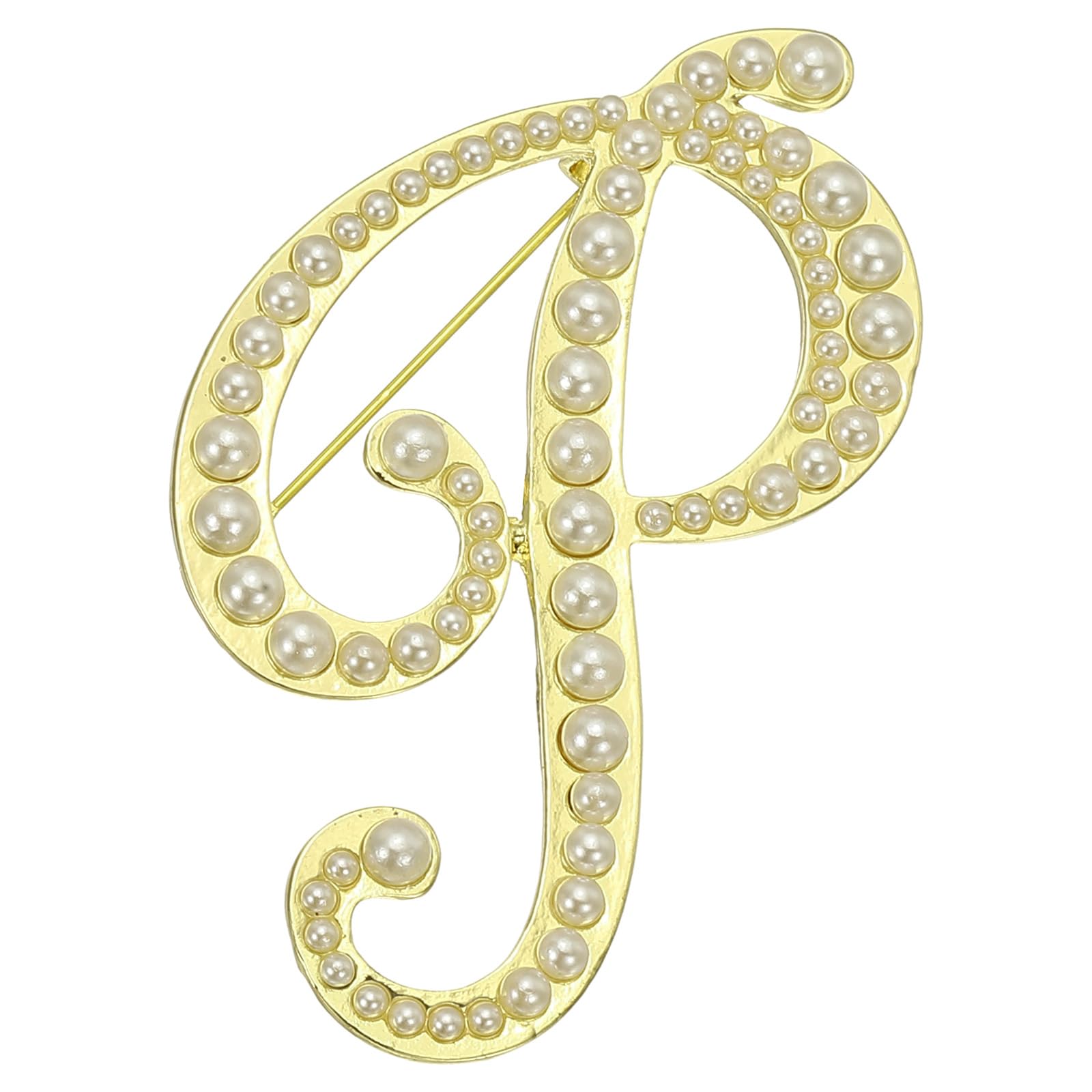 PATIKIL Letter Brooch Pins, Pearl Initial Alphabet Letter Lapel Badges Pin for Women Men Girl Wife Suits Clothes Dress Bouquet Coat Hat Bag Craft Party