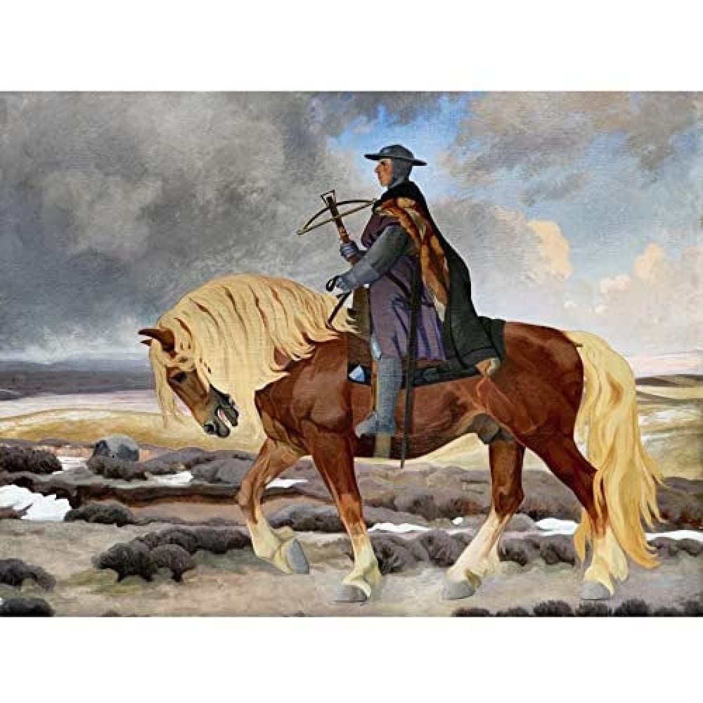 Artery8 Slott Moller Niels Ebbesen Horse Danish Painting Art Print Canvas Premium Wall Decor Poster Mural