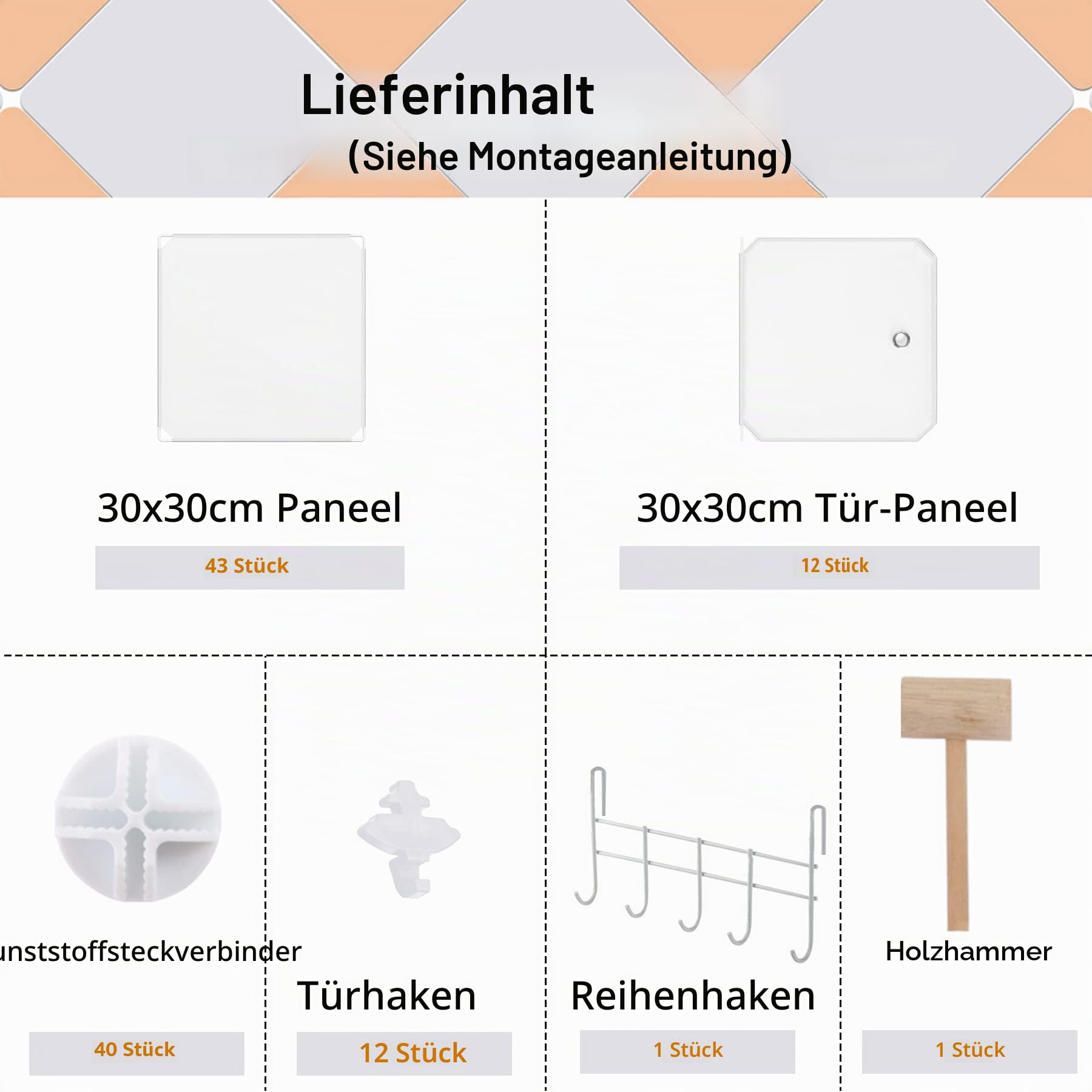 C&AHOME Würfelförmiger Aufbewahrungs-Organizer mit Türen, 12-Würfel-Regalbretter, Schrankschrank, DIY-Modul-Bücherregal aus Kunststoff, 36,6" L x 12,4" B x 48,4" H, milchig, USHS3012M-DOOR