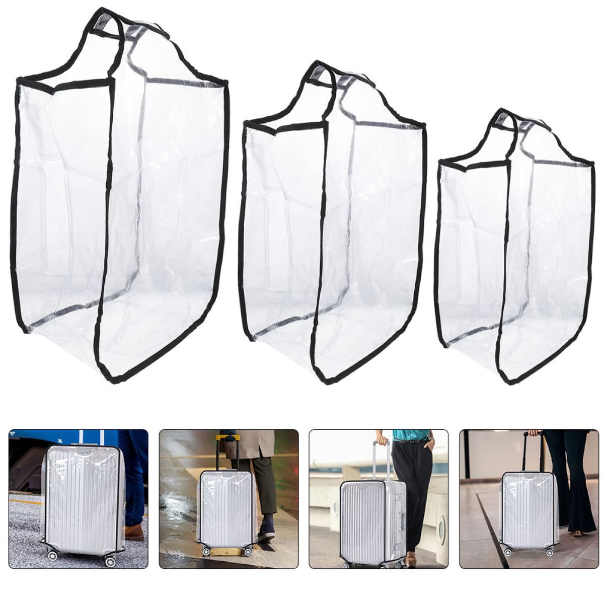 OSALADI Copertura Protettiva per Valigia in Pvc 3 Pezzi Cerniera Antisporcizia Design Sottile per Viaggio Elegante e Resistente