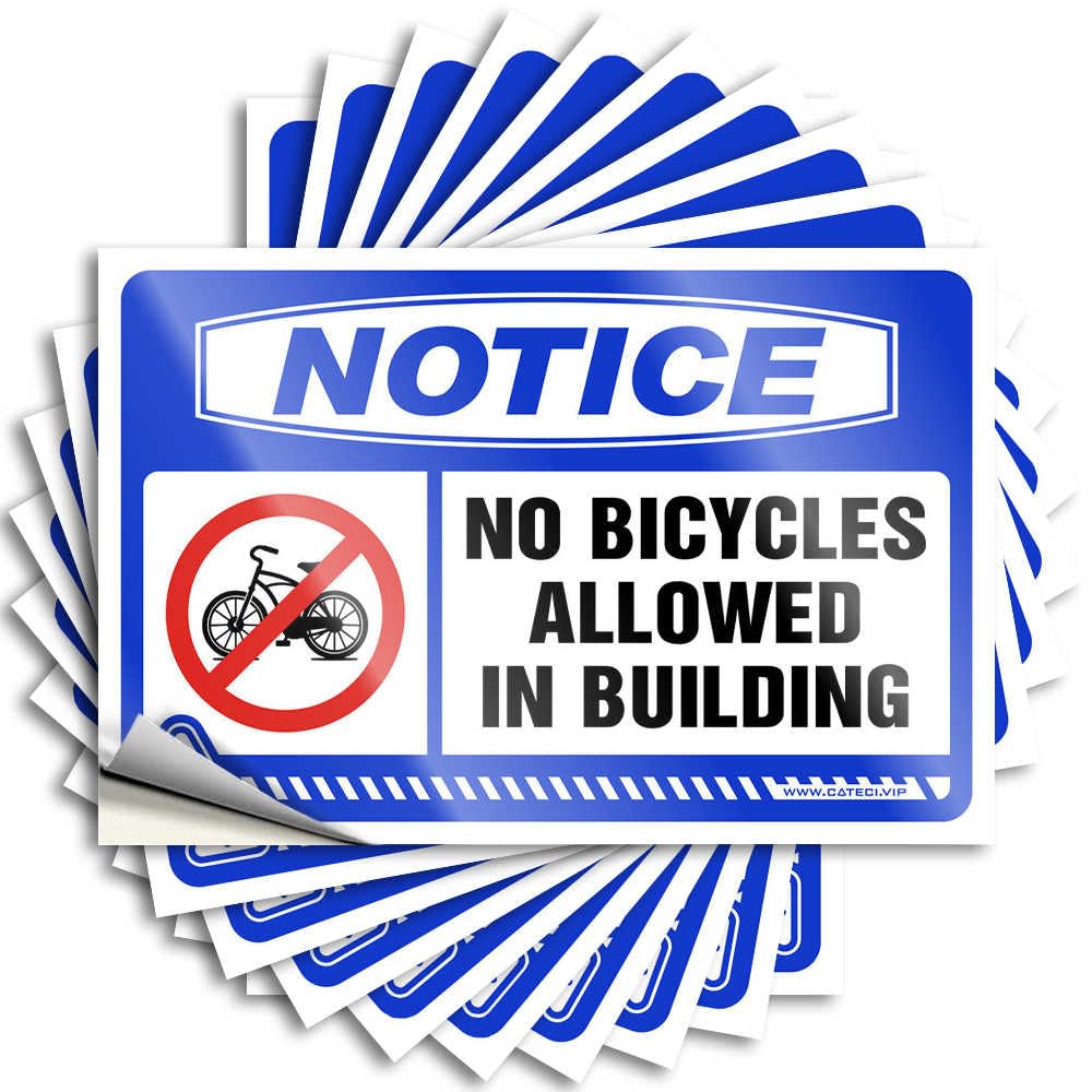Tattoo Tumbler Heavy Notice No Bicycles Allowed in Building for Western - Kitchen Sets Easy Peel Removable(6X9CM)