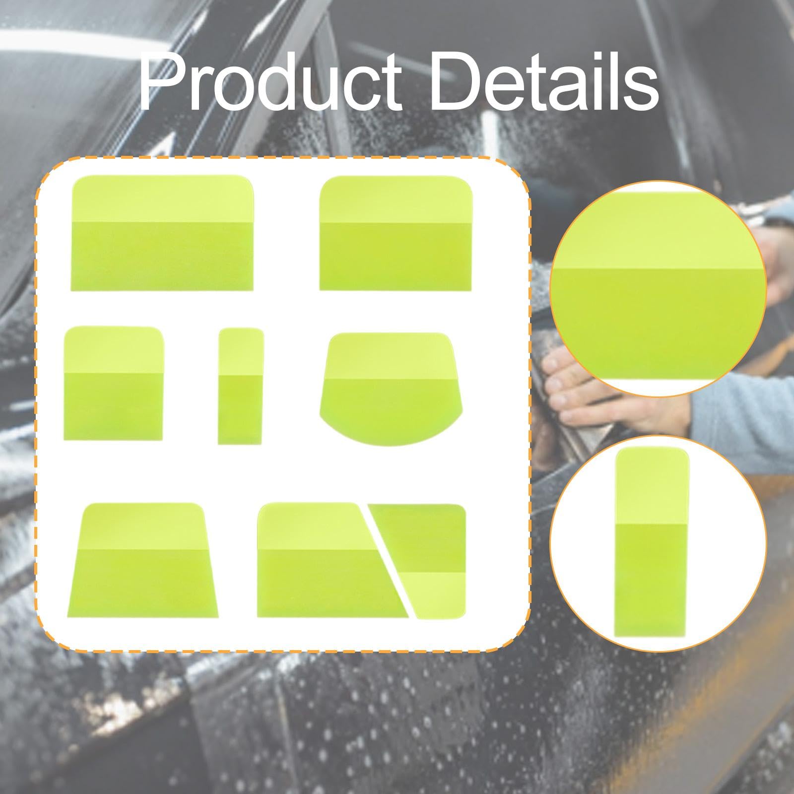 Oshhni 8 espátulas PPF para Vinilo, Accesorios prácticos, espátulas de TPU, Herramientas para Tintado de Ventanas, instalación de vinilos para Coches y Papel, Amarillo