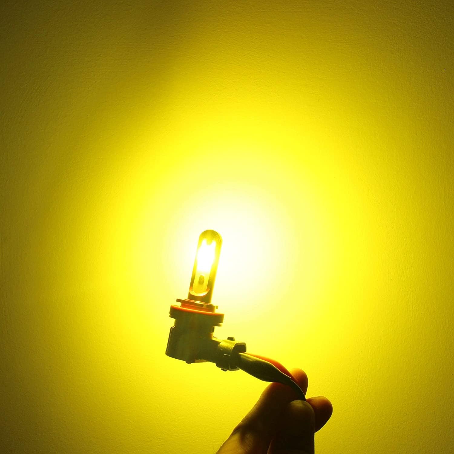 Alla Lighting 5200 Lumens PS19W 5202 LED Fog Lights Bulbs, 3000K Amber Yellow 12V 5201 Daytime Running Lights Lamps for Cars, Trucks