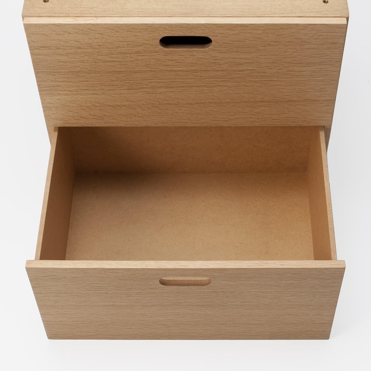 Muji 12381143 Stacking Chest, Width 14.6 x Depth 11.0 x Height 14.6 inches (37 x 28 x 37 cm), 2 Drawers, Oak Veneer