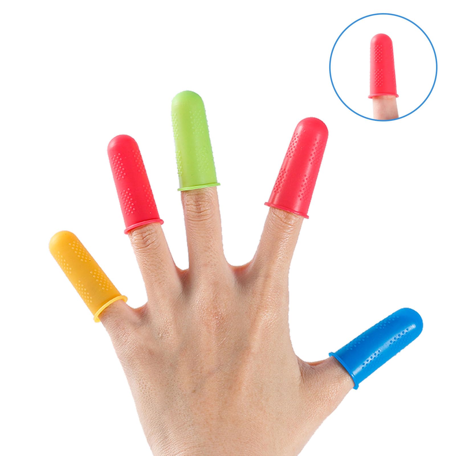 FUVBNQGT 17 Stück Silikon Fingerhüte - Wiederverwendbarer Fingerschutz Für Handarbeit