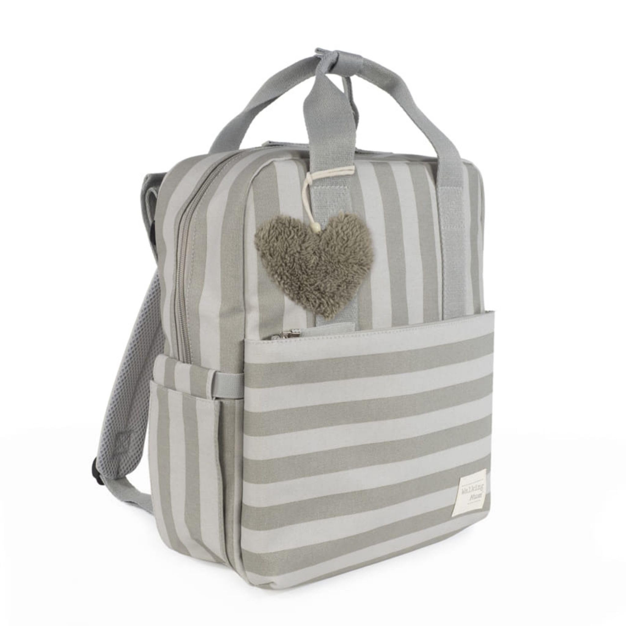 Walking Mum Sintra Bolso de Paseo Rayado y Mochila – Bolso Multifuncional para Bebé 2 en 1 - Verde