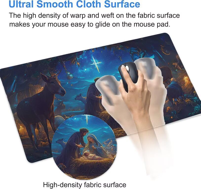 Tapis souris XXL de précision avec bords cousus renforcés
