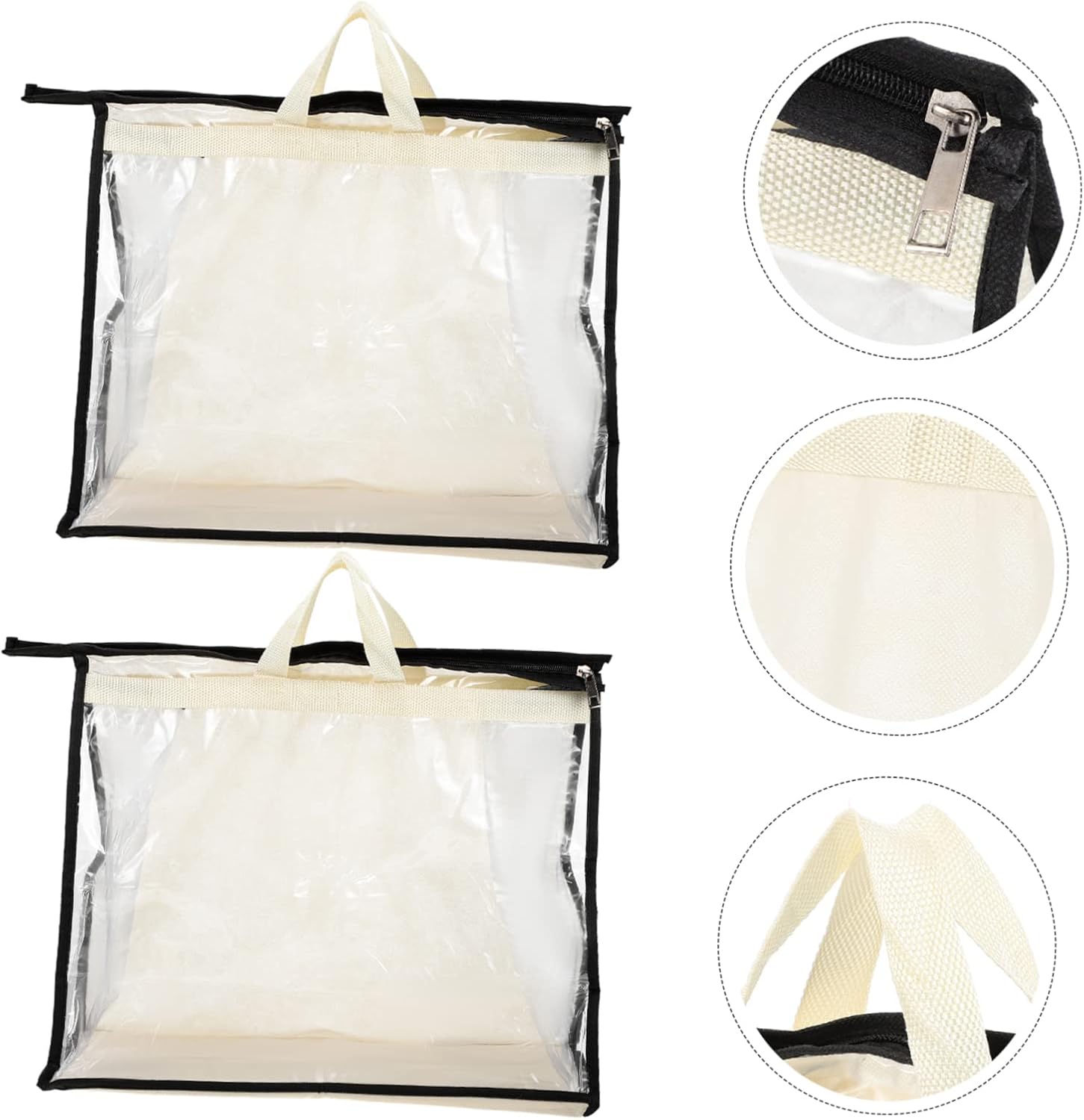 2pcs Handbag Dust Covers Storage Bag for Handbags Capacity Dust Protection Bag Zipper