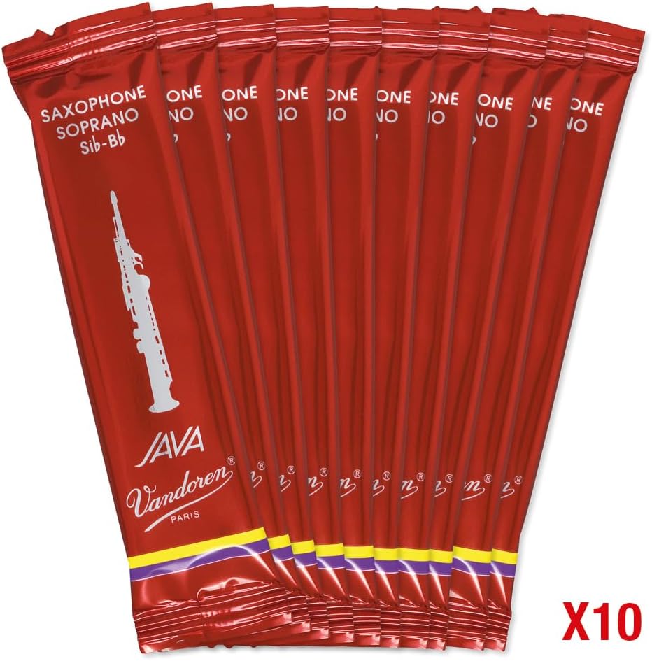 Vandoren SR3025R Soprano Sax JAVA Red Reeds Strength 2.5; Box of 10