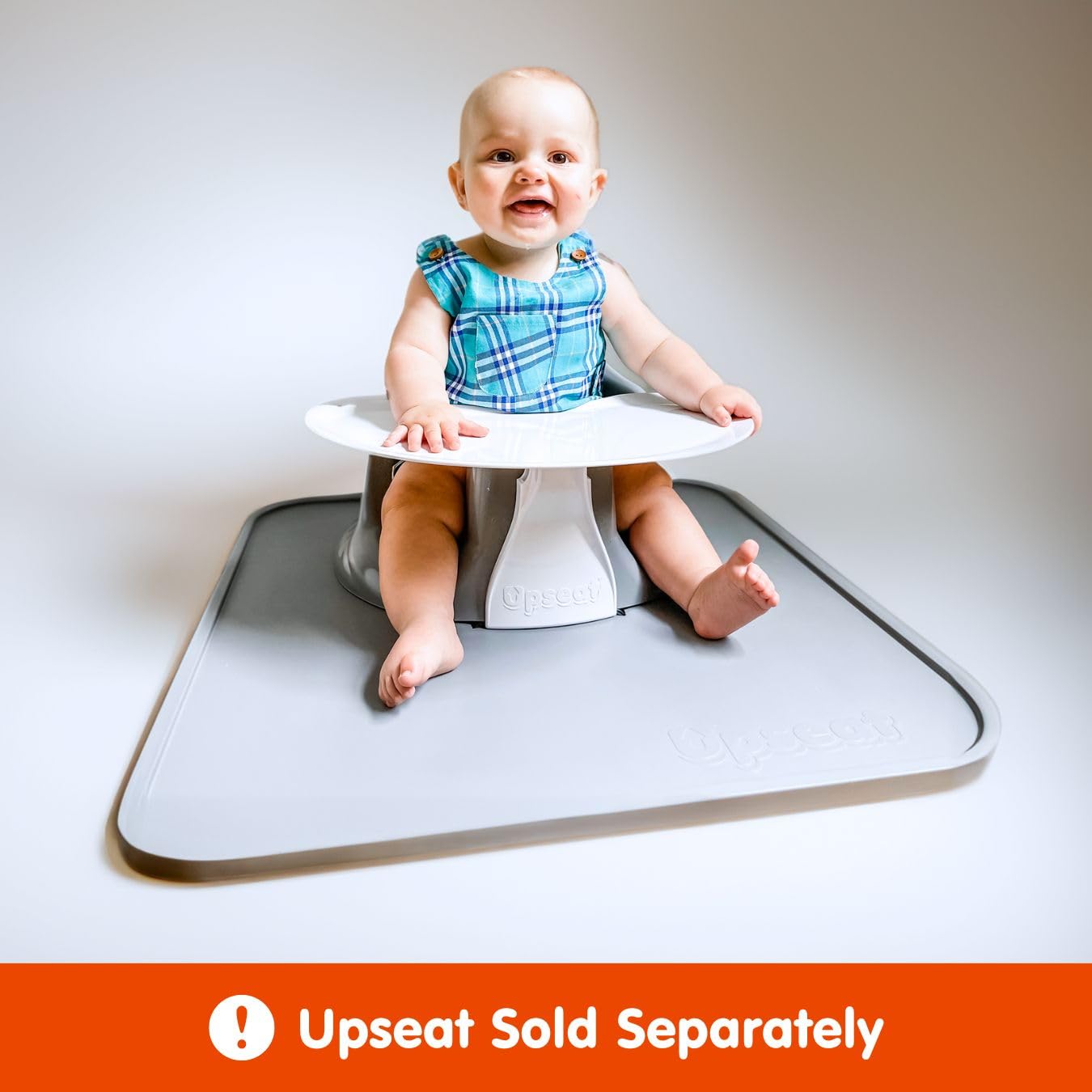 High Chair Mushie Baby Splat Mat Waterproof Mat (Fog