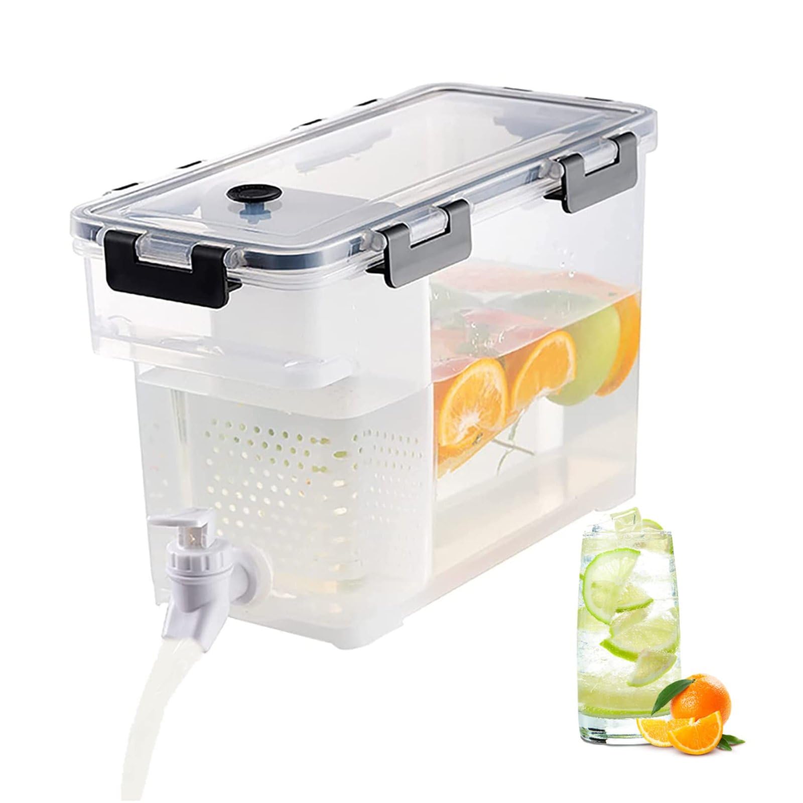 MYUYEE 3.5L Water Dispenser For Refrigerator Beverage Dispenser With Tap And Divider Water Dispenser For Cold Drinks Large Water Jug With Faucet Beverage Dispenser With Tap