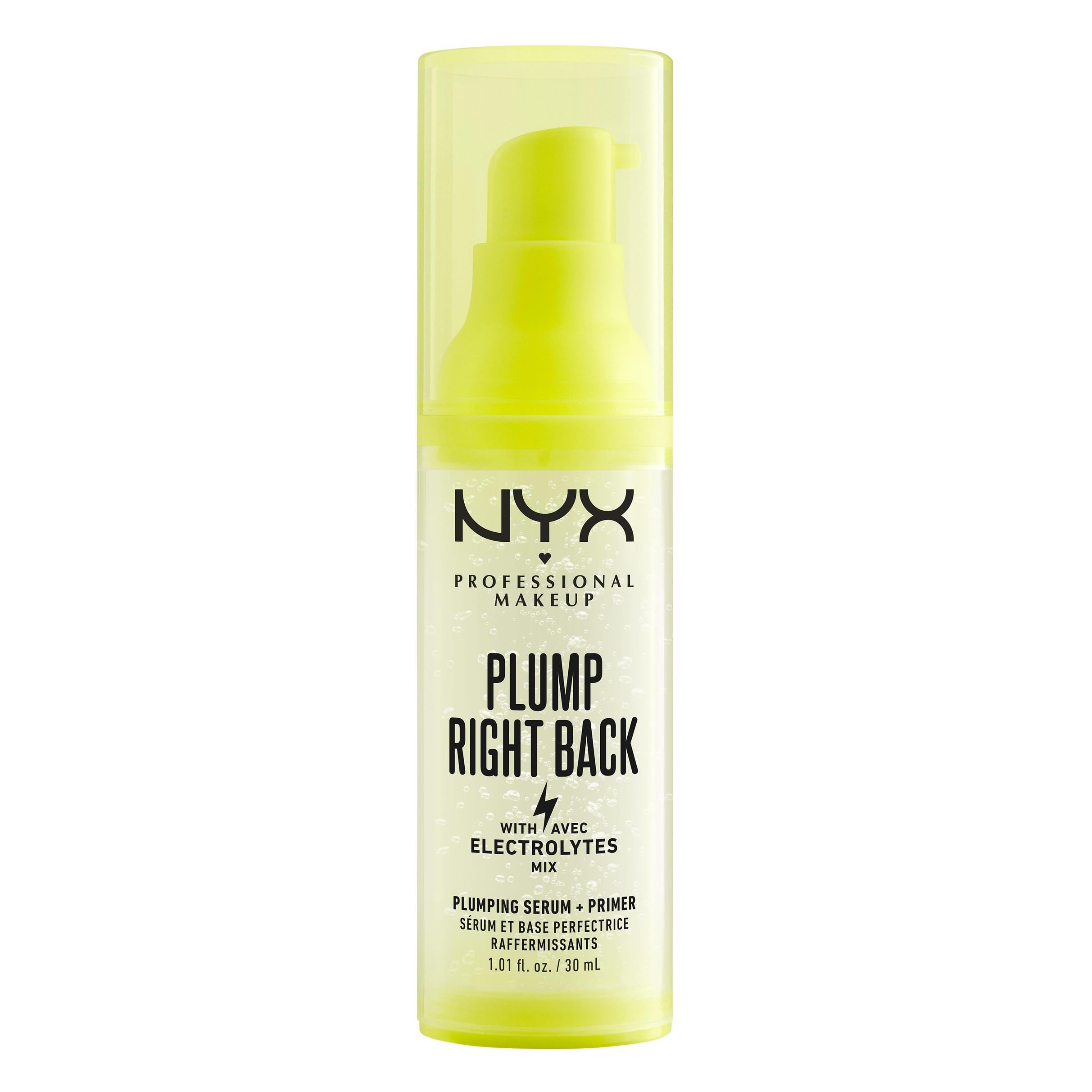 NYX Professional Makeup Plump Right Back Primer & Serum, Con electrolitos, Fórmula vegana, 30ml