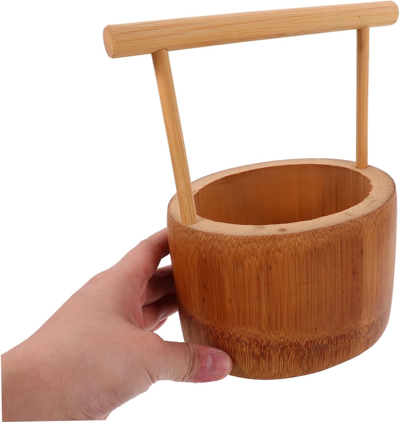 SOLUSTRE Bamboo Storage Holder Basket with Handle Candy Server