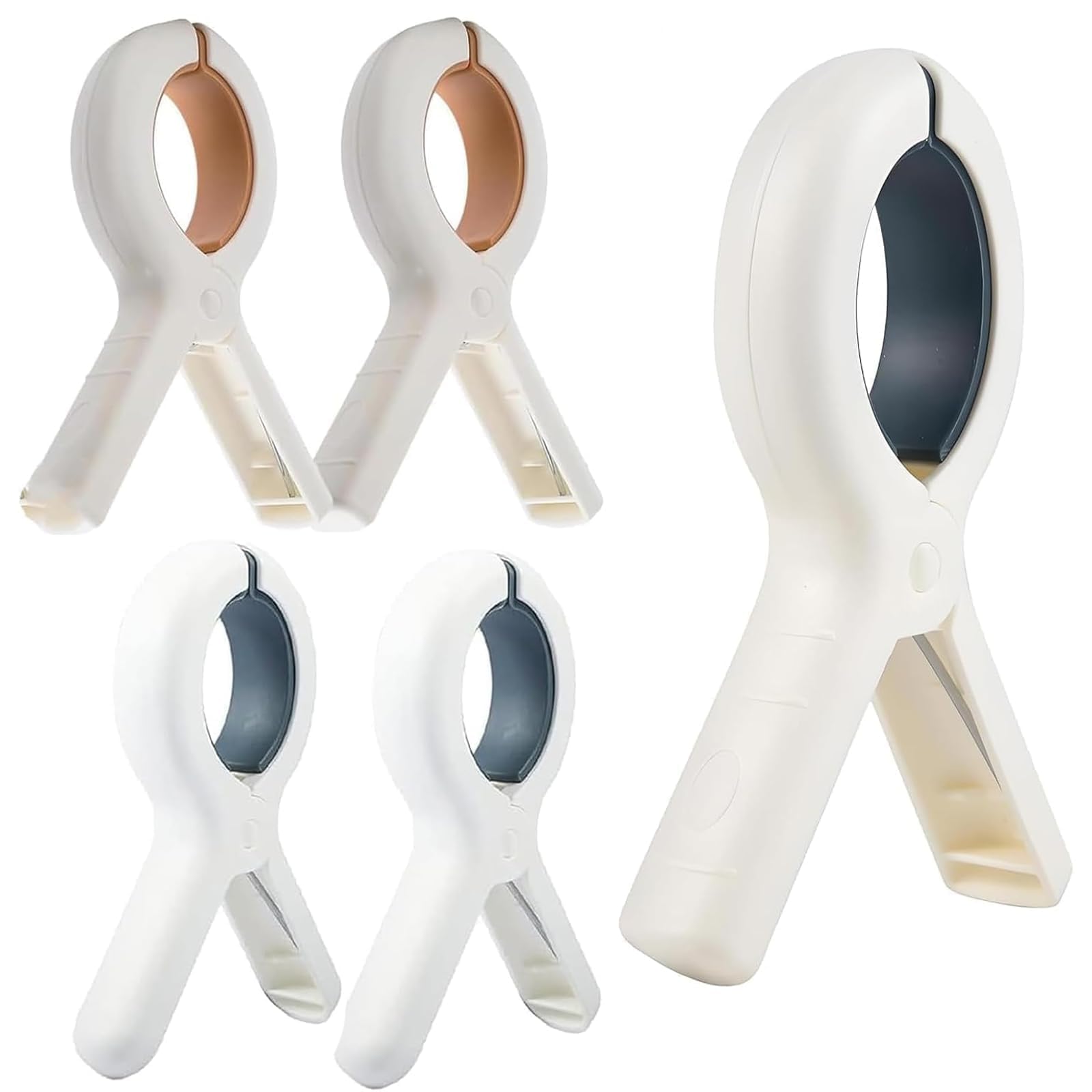 4 Pcs Beach Towel Clips for Sun Loungers Towel Laundry Clips Strong Grip Clothes Pegs Non-Slip Towel Pegs for Washing Line Pool Chairs Sunbeds Keep Your Towel from Blowing Away-(2Blue+2Orange)