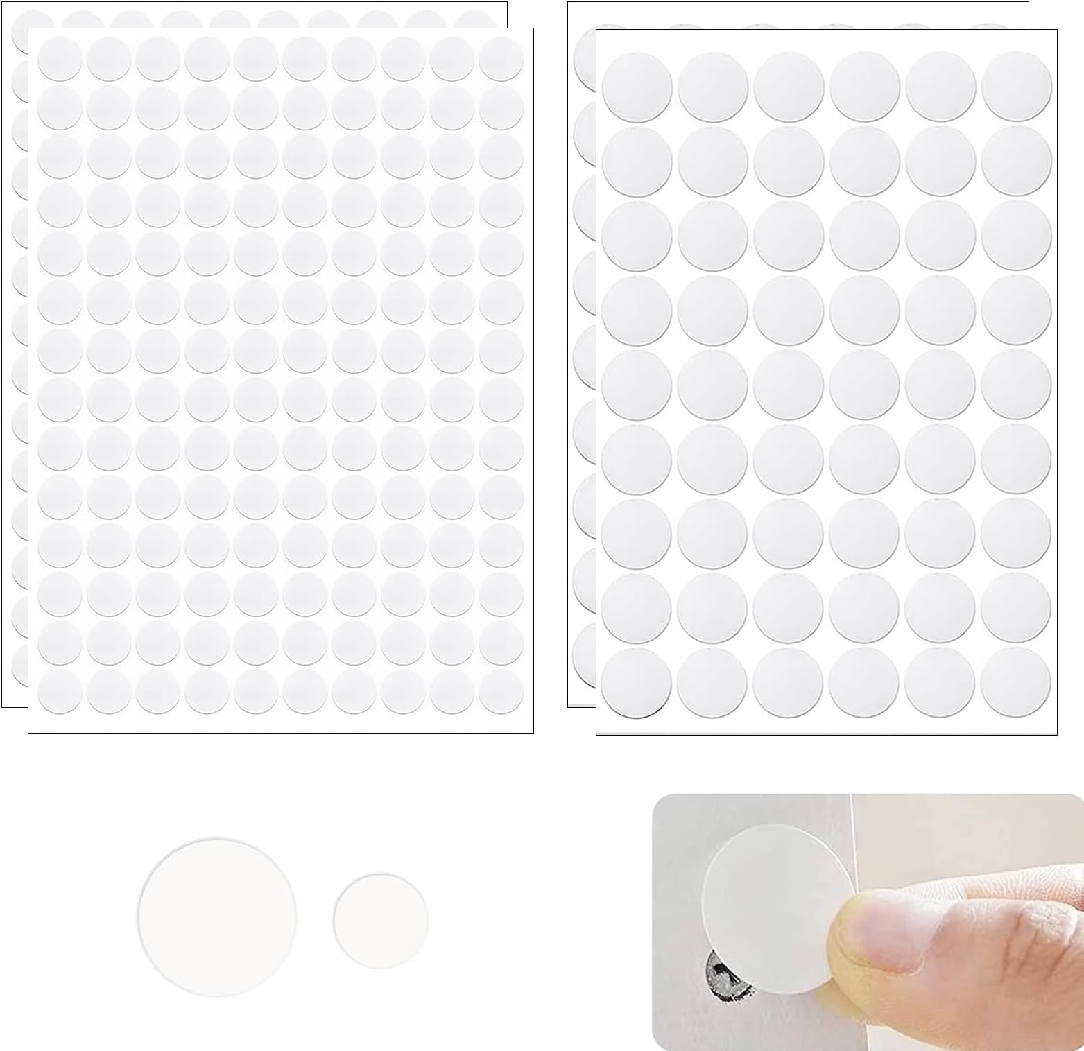 108 Pièces Cache Vis, Blanc, Adhesif,Vis Trou Autocollants, Meuble,pour ...