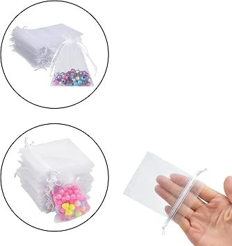Gunwon 20Pcs Small White Organza Gift Bags, 2.76