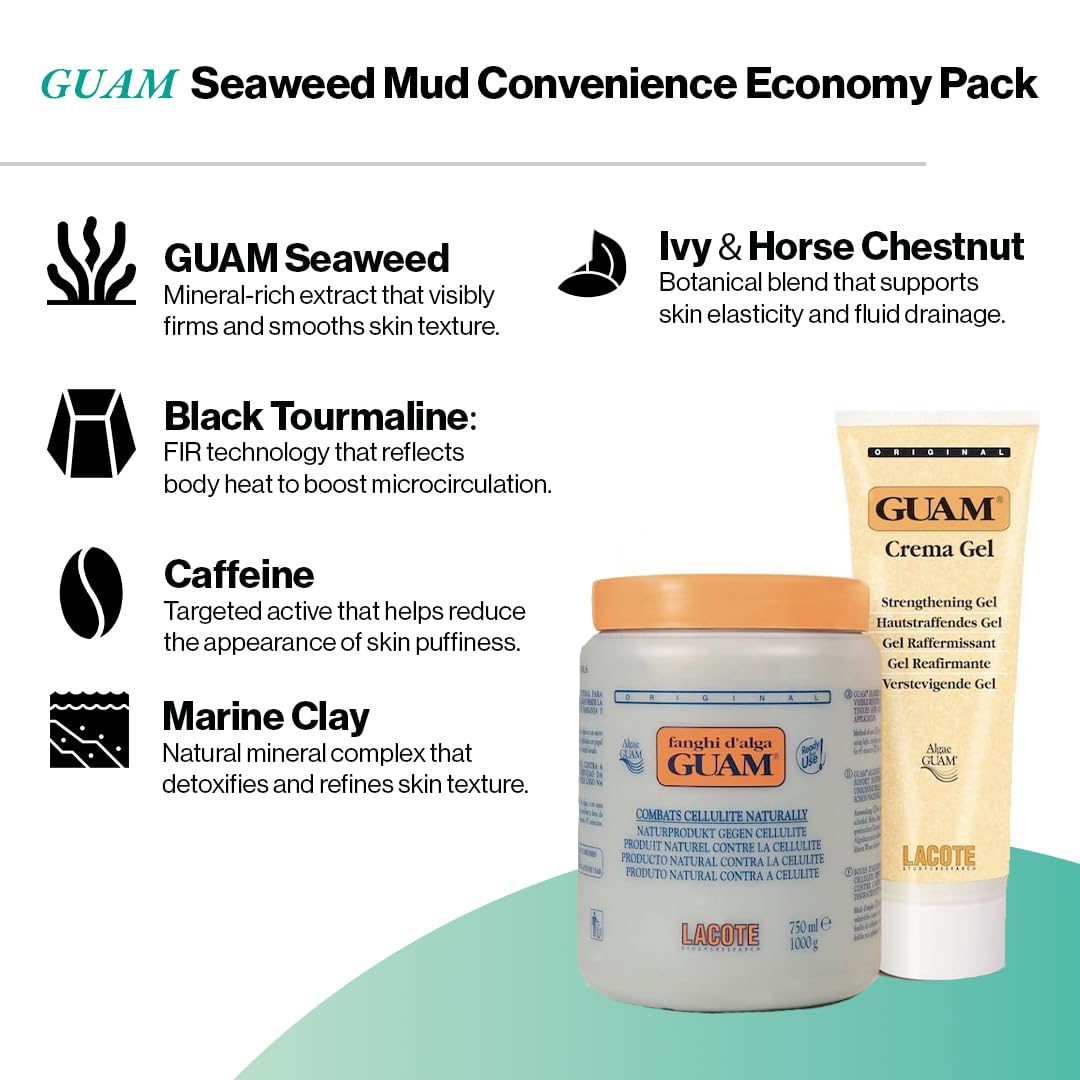 Guam Fanghi D'alga Fir Confezione Convenienza Fango 1000 gr. + Crema Gel 200ml