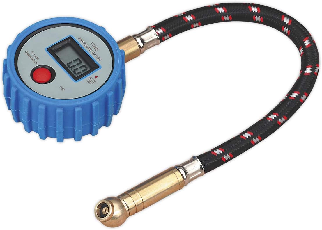Sealey Tyre Pressure Gauge Digital With Leader Hose & Quick Release