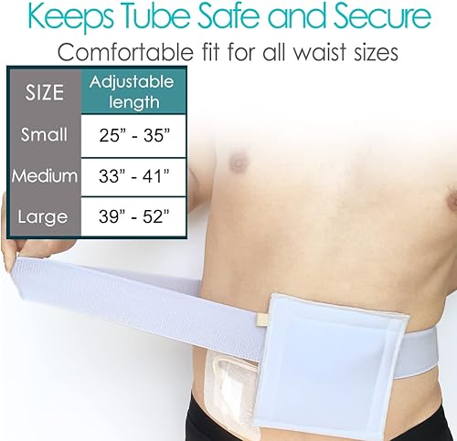 Miniatura 4 de Soporte de tubo G para catéter de diálisis peritoneal para asegurar los tubos de alimentación médica, tubo Gtube PEG J con bolsa de esponja cuadrada