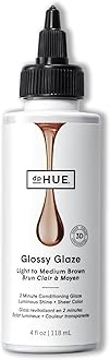 Glossy Glaze, Light-Medium Brown - In-Shower Liquid Hair Gloss for Luminous Shine & Sheer Color - Paraben, SLS & SLES Sulfate Free - Leaping Bunny Certified