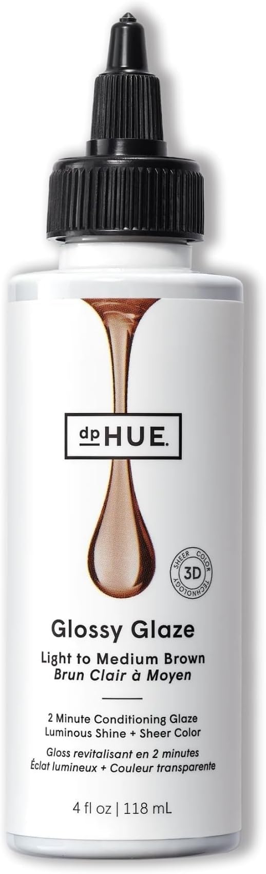 dpHUE Glossy Glaze, Light-Medium Brown - In-Shower Liquid Hair Gloss for Luminous Shine & Sheer Color - Paraben, SLS & SLES Sulfate Free - Leaping Bunny Certified