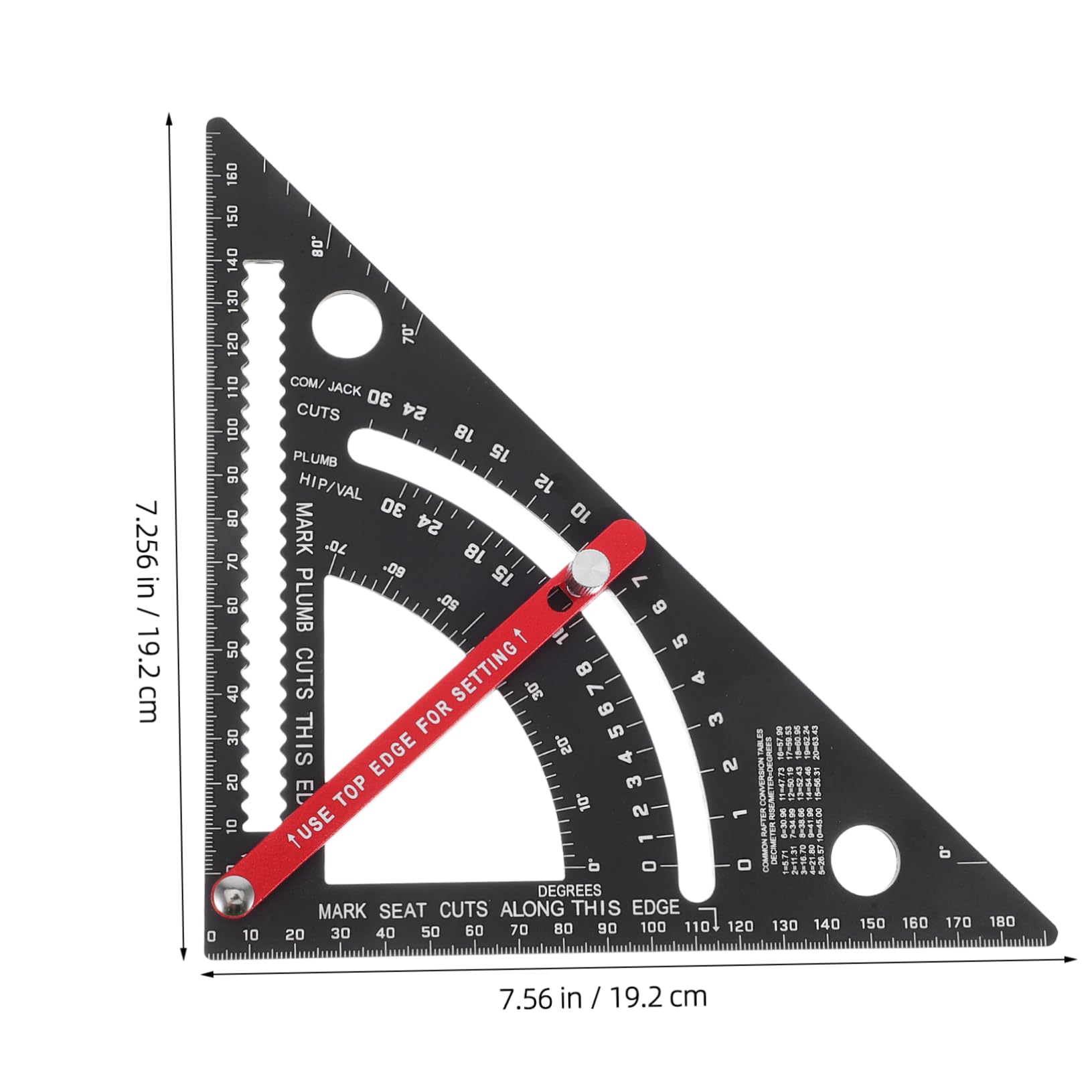 Tofficu Squadra Da Carpentiere Regolabile Alluminio Righello Con Marcatura Per Misurazioni Angolari Precise Strumenti Per Lavorazione Carpenteria