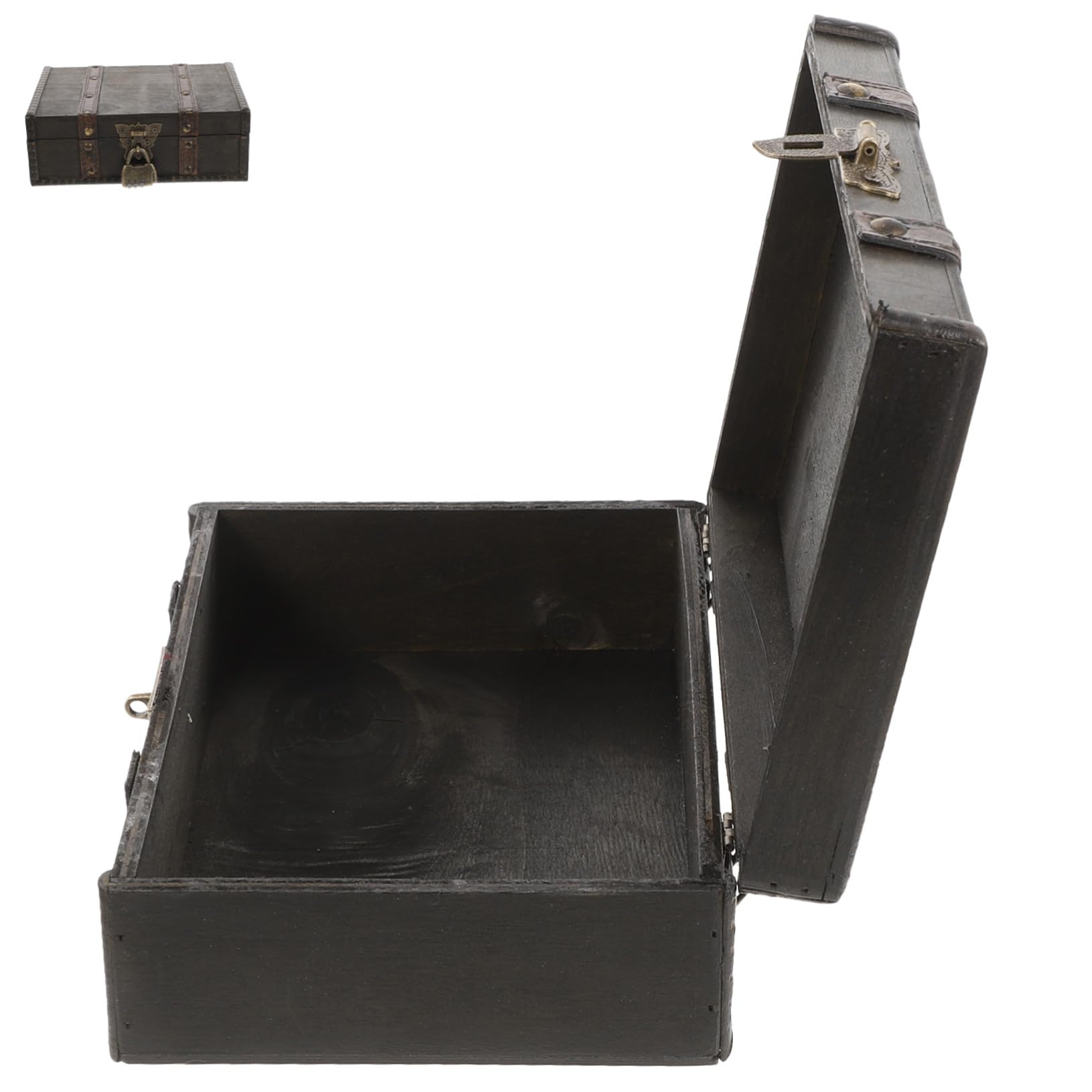 Schmuckkästchen aus Holz Vintage-holzbox mit Codiertem Schloss Aufbewahrungsbox für Ringe Ohrringe Halsketten und Accessoires Kompakt und Praktisch für Schreibtisch oder Kommodensc