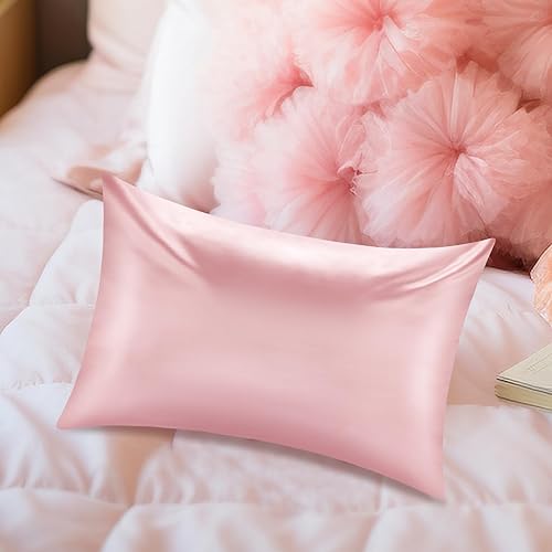 Vista 29 de Funda de almohada de satén, más suave que la seda, 1 paquete, fundas de almohada de satén con cremallera, fundas de almohada de enfriamiento