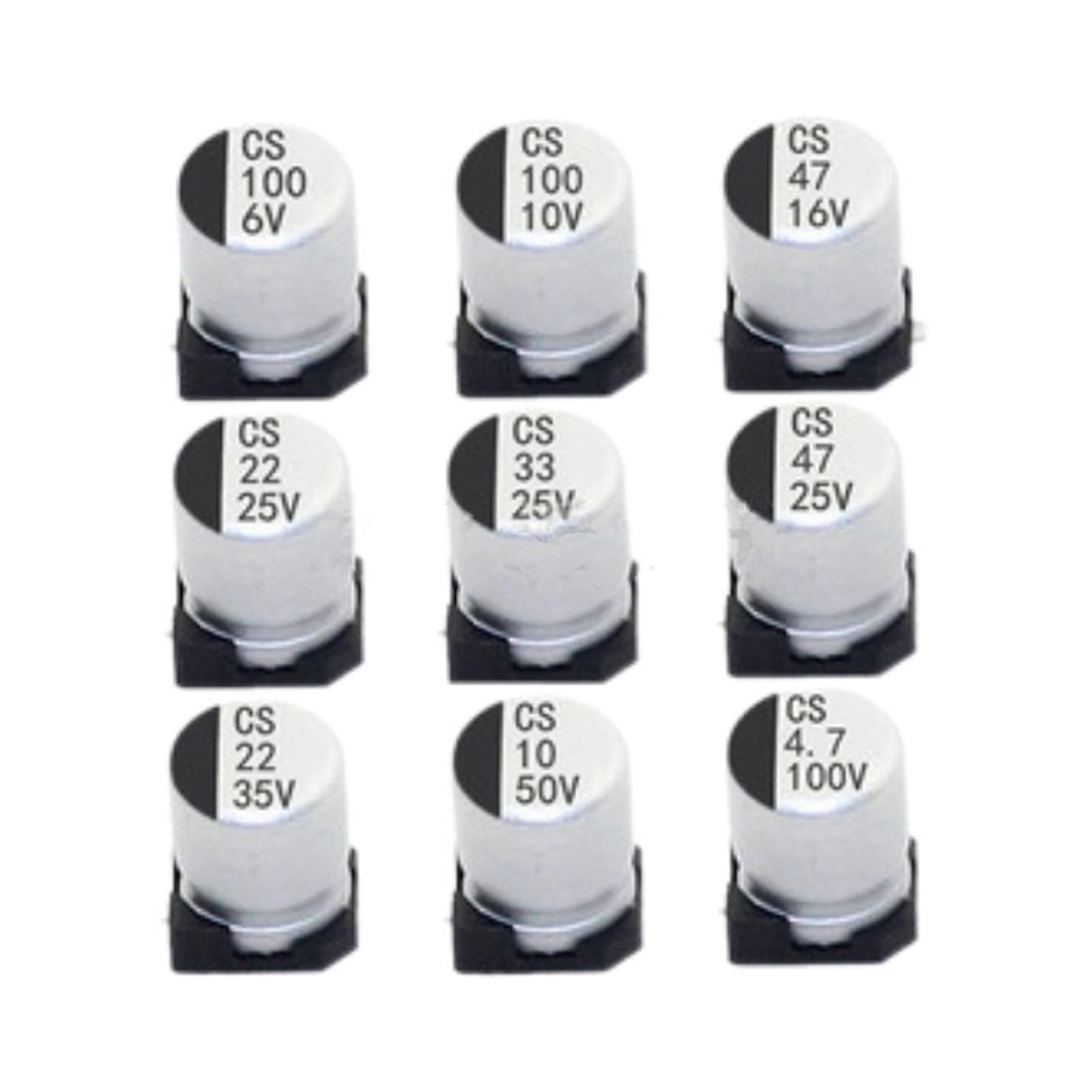 20 szt. SMD kondensator elektrolityczny aluminiowy 6,3 V 10 V 16 V 25 V 35 V 50 V 100 V 4,7UF 10UF 22UF 33UF 47UF 100UF (35V 10UF 5X5,4)