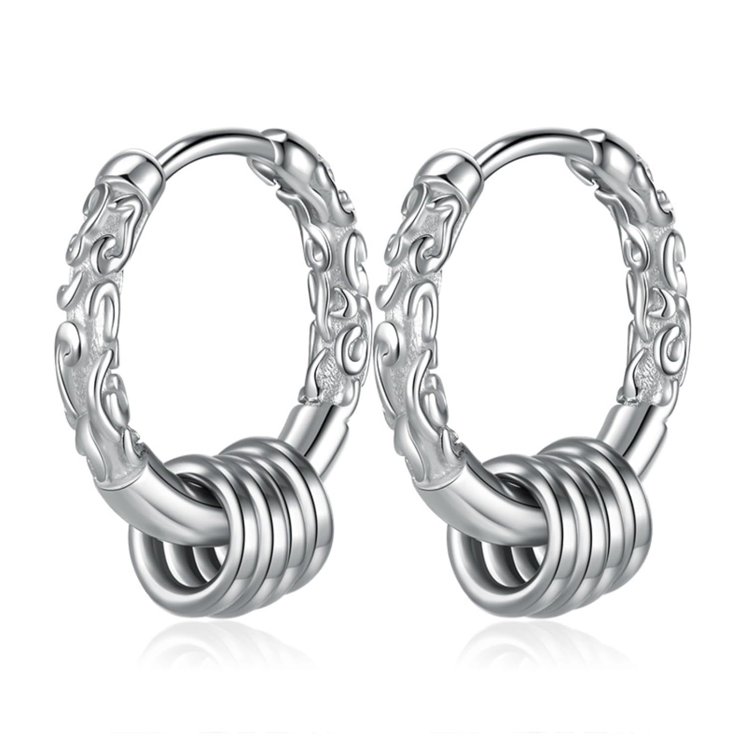 2 Pcs Earrings For Men Stylish, Silvery Ear Studs For Men, Fashion Accessories Gifts, Suitable For Various Occasions, From Casual Outings To Formal Events Stylish, Durable, And Exquisite In Appearance