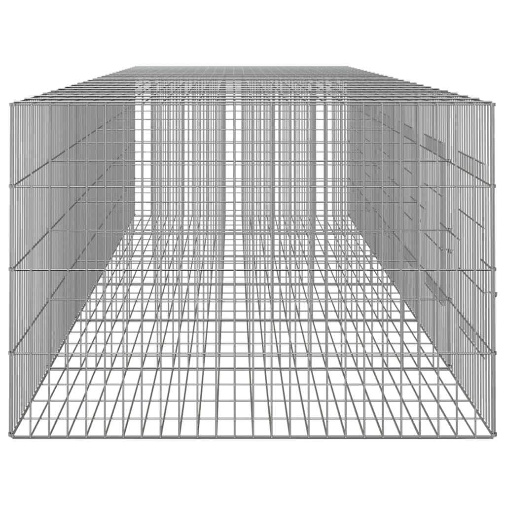 Conigliera con 6 Pannelli 327x79x54 cm Ferro Zincato Argento
